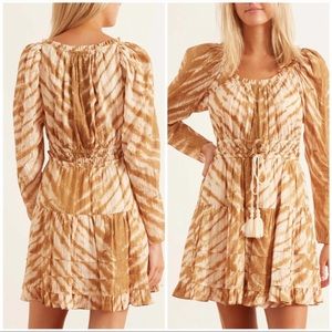 ULLA JOHNSON Naiara Tie-Dye Long-Sleeve Dress XS 2